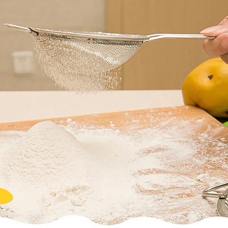 Durable Flour Mesh Strainer Handheld Screen Stainless Steel Flour Sieve Oil Strainer colander Sifter Sieve Colander 1 Durable Flour Mesh Strainer Handheld Screen Stainless Steel Flour Sieve Oil Strainer colander Sifter Sieve Colander 4