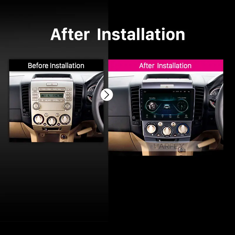 Flash Deal Harfey Car Multimedia Player 9" Android 8.1 GPS Radio for 2006-2010 Ford Everest/Ranger Mazda BT-50 Stereo support Carplay TPMS 4