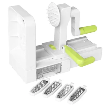 

4 Blade Vegetable Spiralizer Folding Veggie Pasta & Spaghetti Potato Vegetable Spiral Cutter Zucchini Slicer