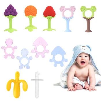 

Baby Teether Fruits Vegetable Shape Teether Silicone Toothbrush Toy Cute Silicone Teether Baby Infant Set Toothbrush Baby Care