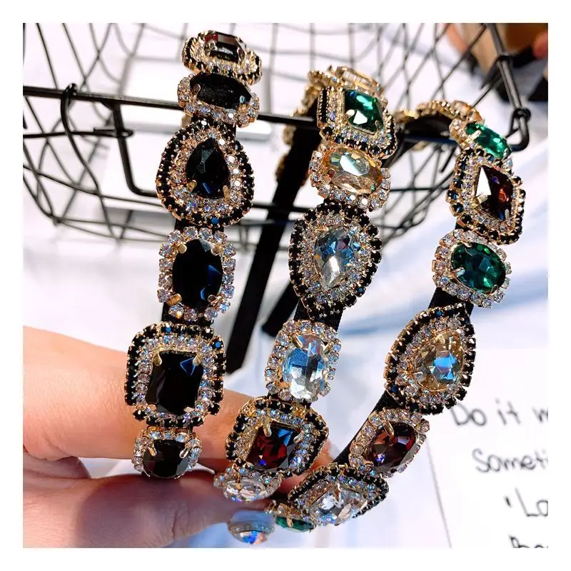 Fashion Colorful Rhinestone Jewel Hairband For Women hair clips Headband Hair Bands hair accessories gumki do wlosow haarband