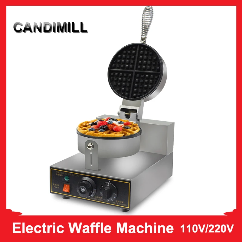 

CANDIMILL Electric Waffle Machine Stainless Steel Non-stick Waffle Maker Egg Roll Waffle Iron Baker Muffin Toaster, 110V 220V