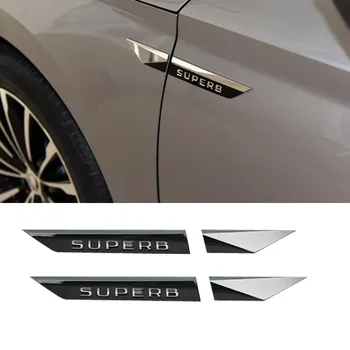 

4pcs/lot SUPERB Logo Car Fender Sticker for Skoda SUPERB Car Door Wing Side Sticker Emblem Badge Sticker Tuning Accessoires