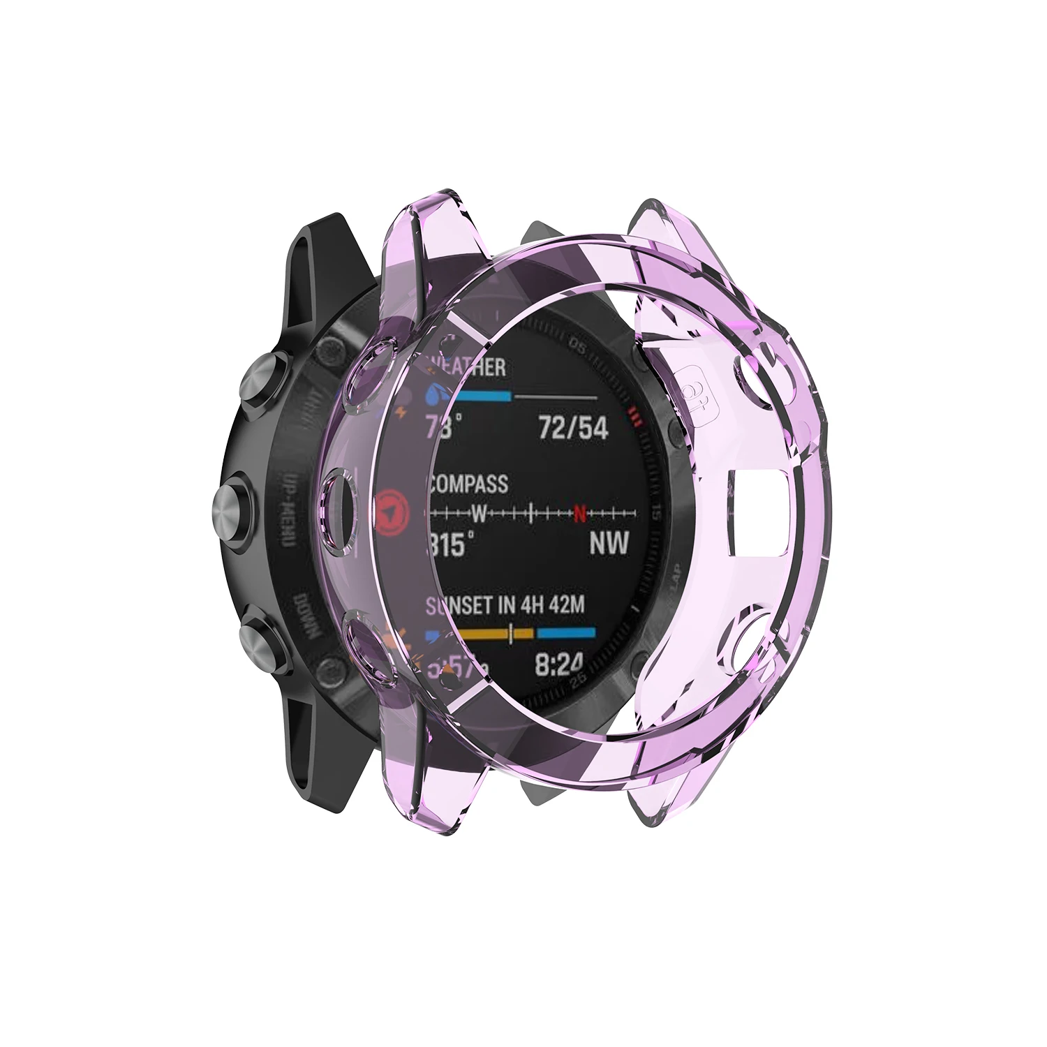 Чехол для часов Garmin Fenix 6 6s 6x Pro из ТПУ, защитный чехол для смарт-браслета, сменный противоударный Прозрачный чехол для часов - Цвет: Purple