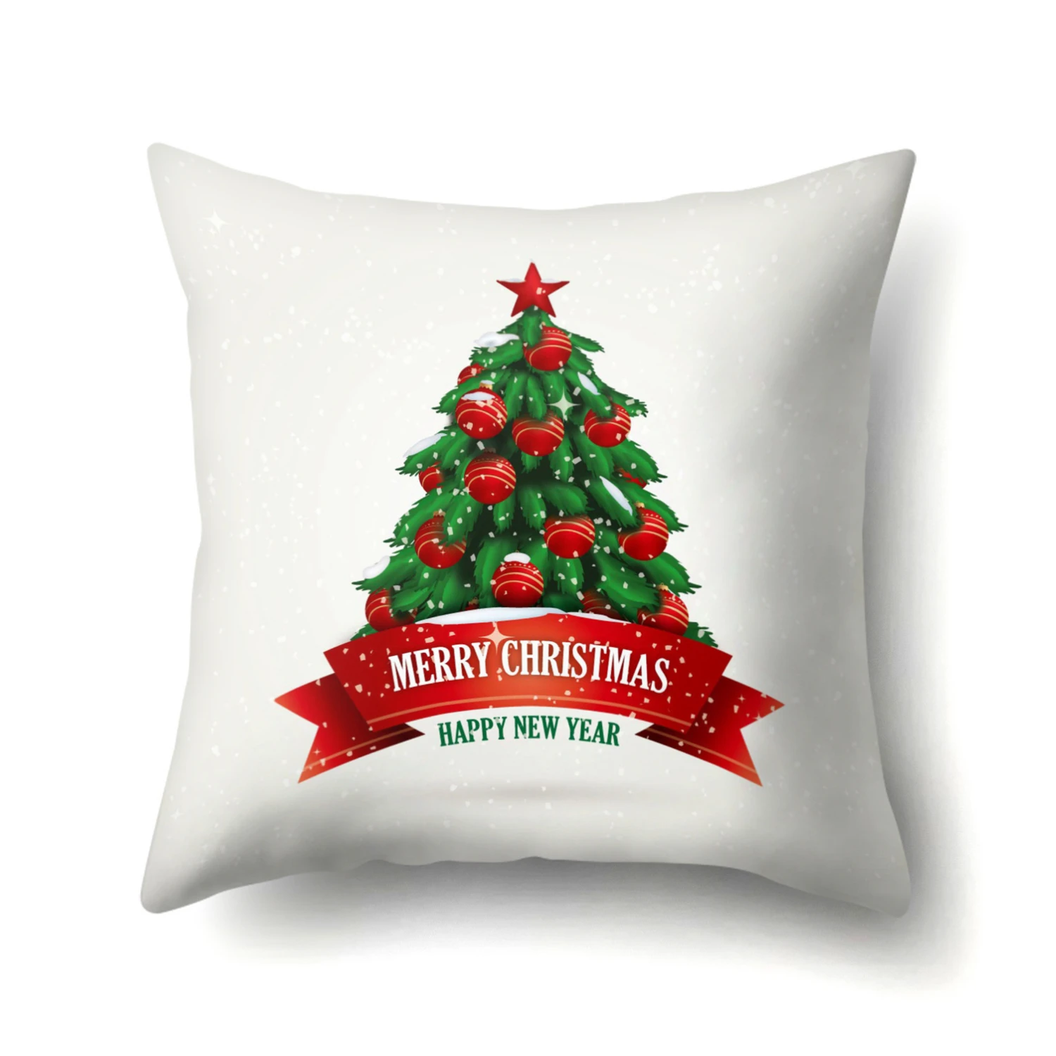 Наволочка для подушки с рождественской елкой снежинками 45*45 см, декоративные подушки, новогодний диван-кровать, домашний декор, наволочка из полиэстера 40543