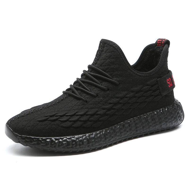 Black A CREDRIZK/Брендовые мужские кроссовки; Flyknit; обувь для бега; дышащая Роскошная спортивная обувь на шнуровке; мужские кроссовки; Zapatillas; спортивная обувь; Hombre - Цвет: Black A