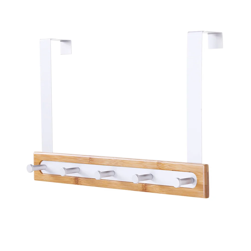 Towels Storage Rack Kitchen Durable Coat Bamboo Home Organizer Traceless Rear Nail Free Heavy Duty Door Hook Bedroom