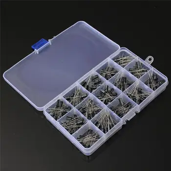 

200/500 pcs 15/24 values Electrolytic Capacitor Organization Storage 0.1-220/1000uF Capacitors Assortment Box Kit