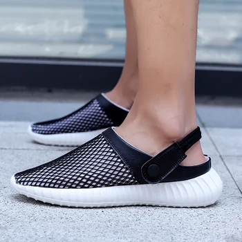 

Summer New Men's Clogs Mesh Sandals Dropshipping Beach Slippers For Male Shoes Big Size Garden Men Sandals