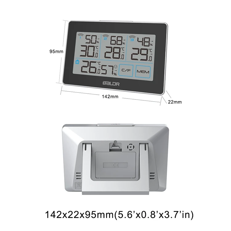 3 Беспроводной Дистанционный датчик Метеостанция умный дом термометр гигрометр в/на открытом воздухе сенсорный экран цифровой Temp Влажность монитор
