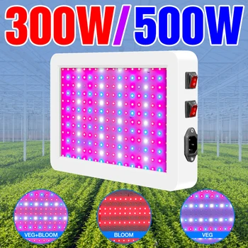 

LED Plant Growth Lamp Full Spectrum 300W 500W Lampara Grow Light LED Phyto Lamp 220V LED Hydroponics Lighting US EU UK Plug 110V