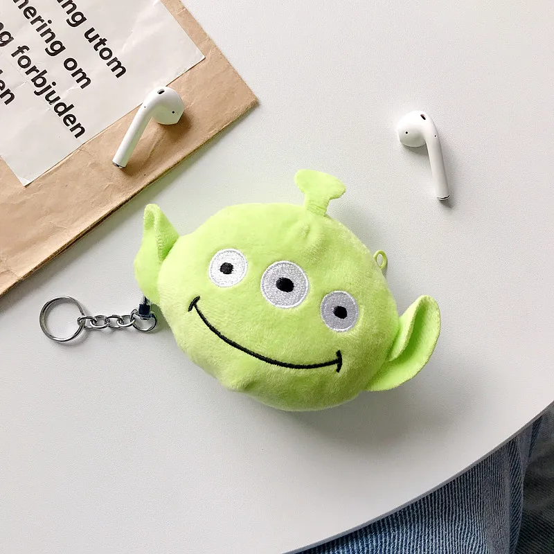 Чехол для airpods, плюшевый, теплый, милый, мультяшный, LOTSO ALIEN fokry, мягкий чехол для Apple, новинка Airpods 1/2, беспроводной, Bluetooth, чехол для наушников - Цвет: Светло-зеленый