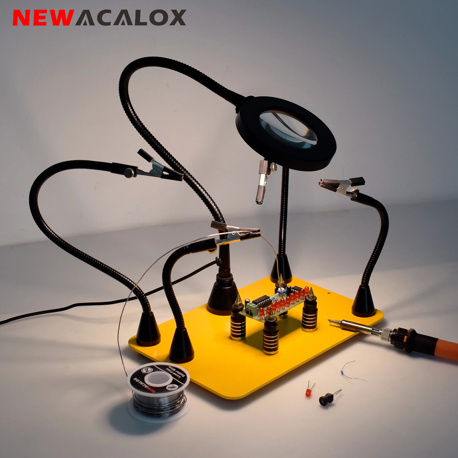 Newacalox Flexible Arm Third Hand Helping Hands Pcb Holder