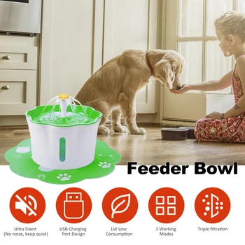 

2.6L Automatic Cat Fountain USB Powered Pet Drinking Water Dispenser Electric LED Dog Drinking Fountain Cat Feeder Drink Filter