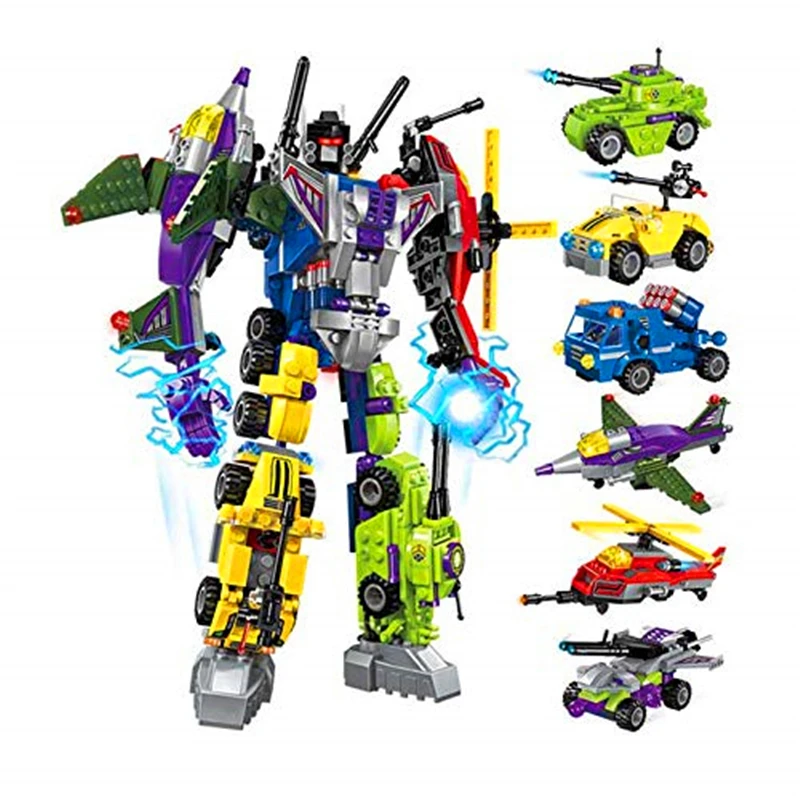 

ENLIGHTEN 1404 Mecha 6 In 1 Transformation Robot Building Blocks Brick Set Compatible Technic Playmobil Toys For Children