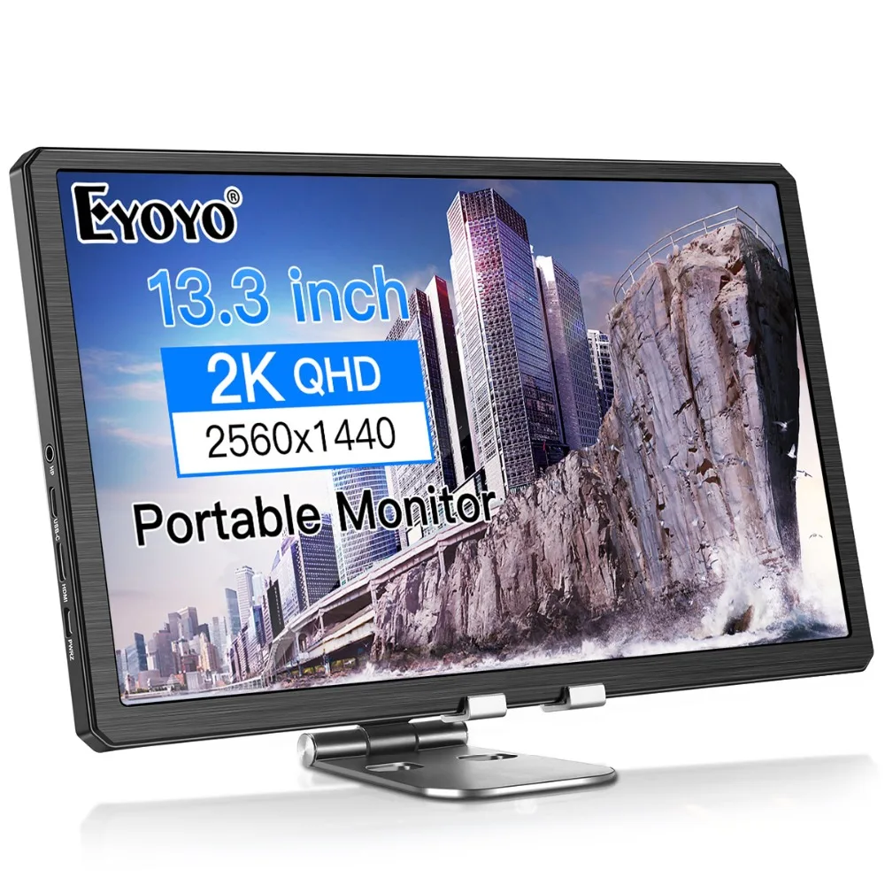 Eyoyo 13," Портативный 2K игровой монитор 2560x1400 HDR ips ЖК-дисплей USB C Hdmi видео вход совместимый MAC ноутбук Raspberry pi