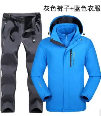 Дышащий уличный лыжный костюм мужской ветрозащитный водонепроницаемый термальный сноуборд лыжная куртка и брюки наборы зимняя спортивная одежда - Цвет: 8 for men