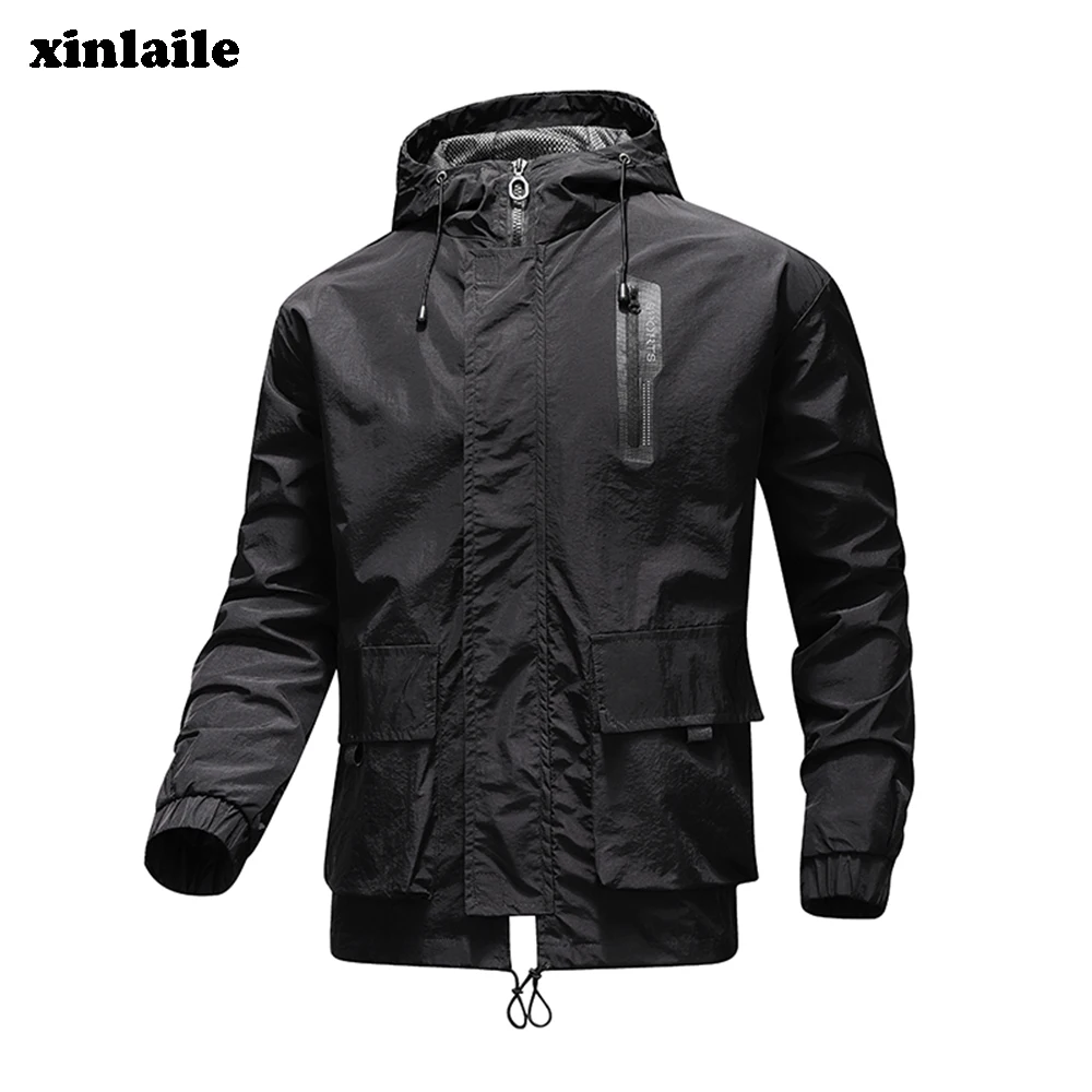 

2020 men's casual loose plus size jacket fashion handsome spring and autumn solid color zipper windbreaker baseball uniform