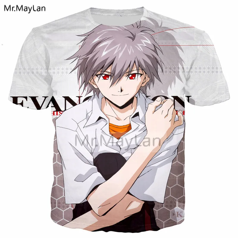 Harajuku Мультфильм EVANGELION EVA 3D принт футболка для хип хопа Футболка Мужская/Женская футболка Hipster летние футболки для мальчиков, топ, одежда 5XL