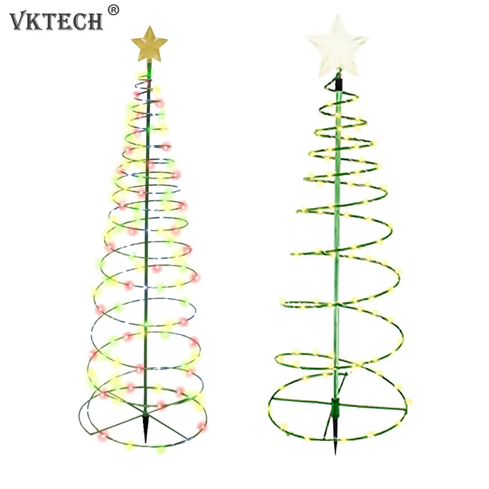 Christmas Tree Lights - LED Yard Decoration Light Solar Powered Decorative Stakes Flickering String for Patio | Лампы и освещение