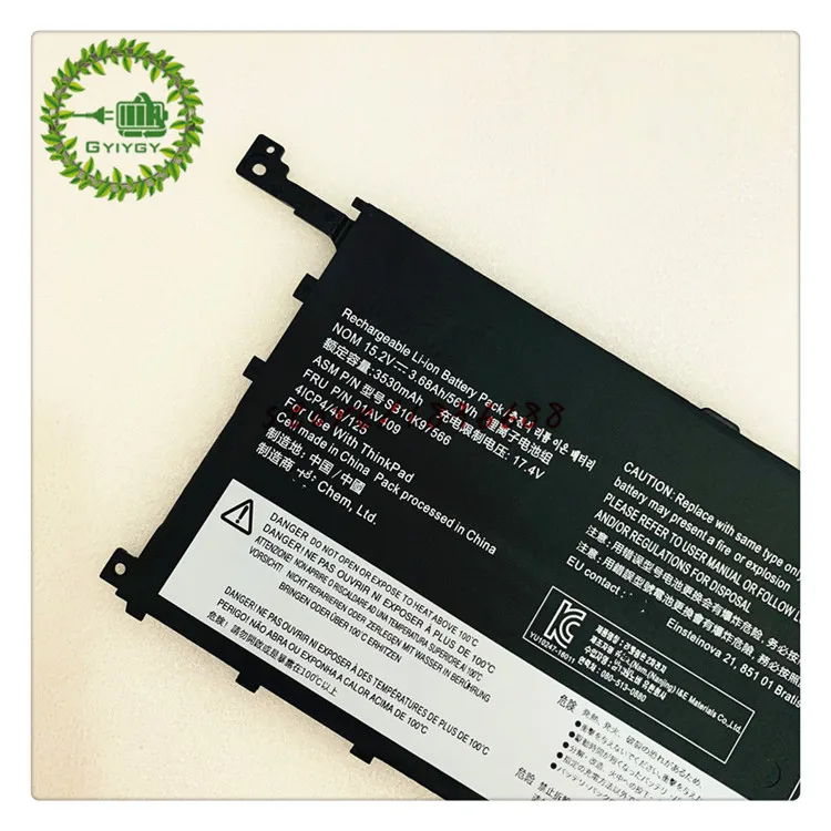 GYIYGY Аккумулятор для ноутбука lenovo ThinkPad X1 Carbon 4th Gen Series SB10K97566 01AV409 15,2 V 56Wh 3680mAh