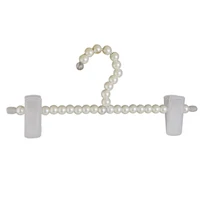 White Pearl Clothes Trouser Hangers Hook W/Clips for Children Kids Plastic Pearl Bow Clothes Hangers 2