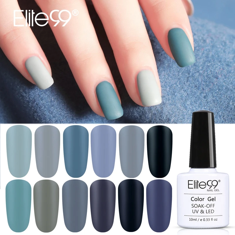  Elite99 10ml Matte Top Coat Color UV Gel Nail Polish Gray Series Soak Off Nails Gel Varnish Semi-Pe