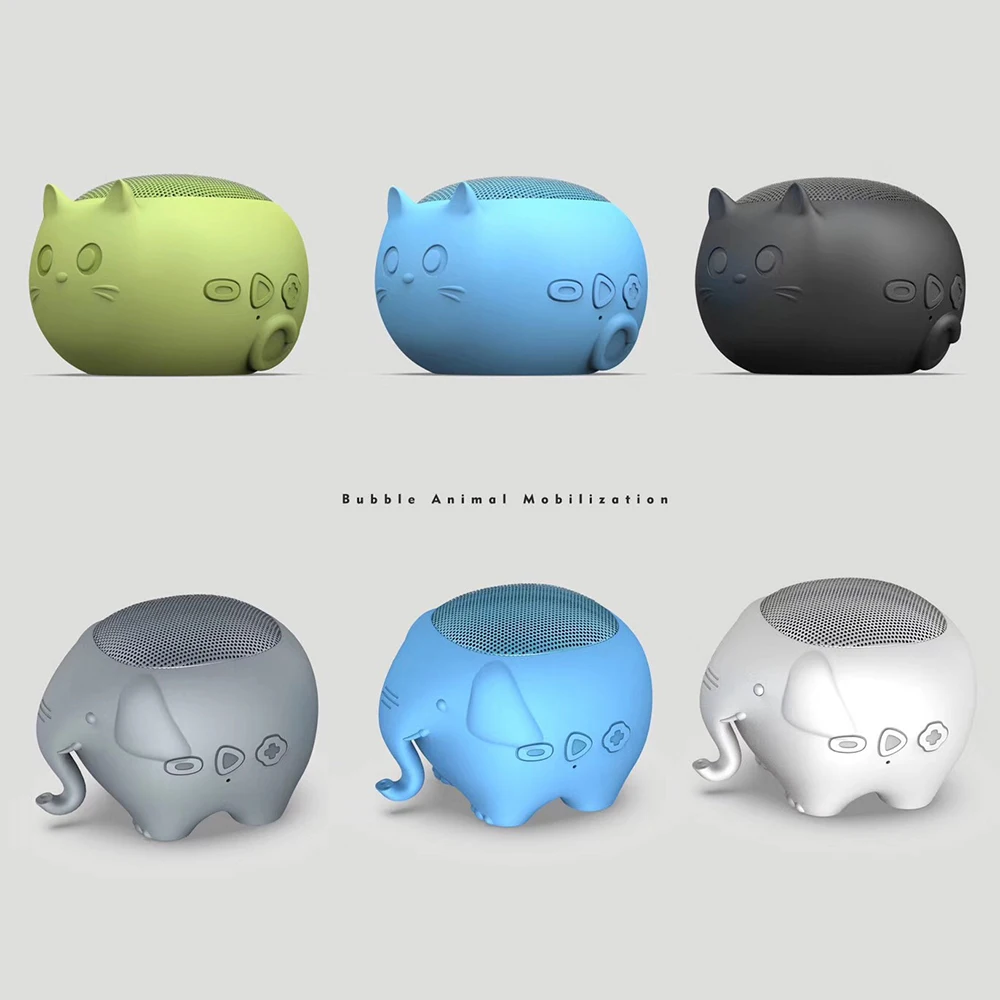 Portable Cute Animal Wireless Speaker Pig Elephant Mouse 3W Audio Driver Clear Stereo Speakers Handsfree Call