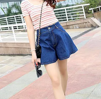 

Summer Fashion Women Loose High-Waisted Broad-Legged Jeans And Shorts Punk Jeans Women Para Mujer 9.23