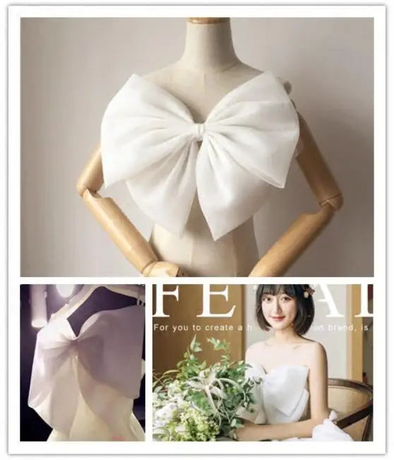 Bridal Dress Decoration Seperate Organza Bow For Wedding Dress Knots Removeable