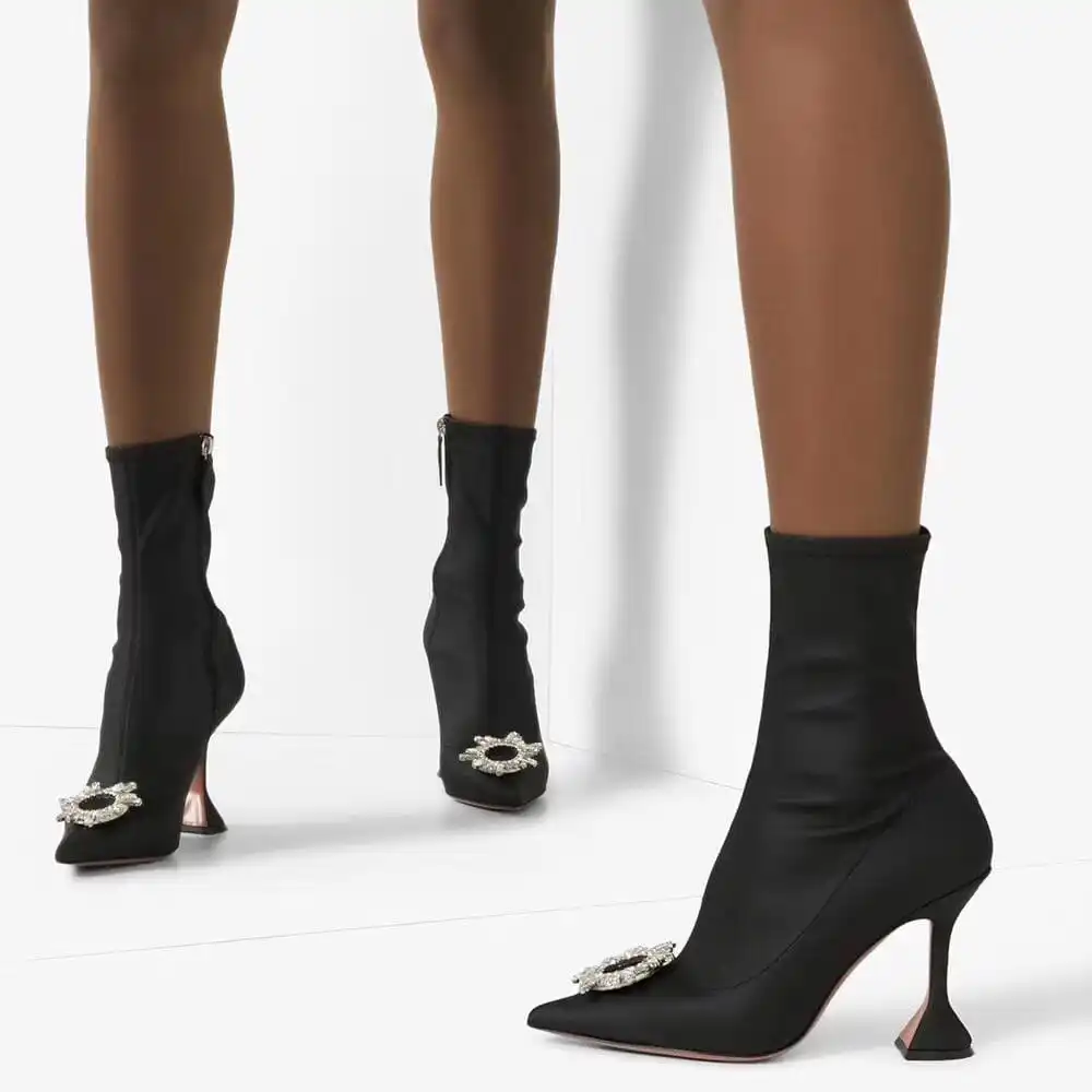 High heel sock style ankle boots Clearance