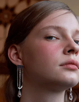 

Authentic 925 Sterling silver Tennis CZ Zircon aaa+ &Plat Coin design Tears Crystal Dangle Earrings Tassel Fine jEWELRY tle1151