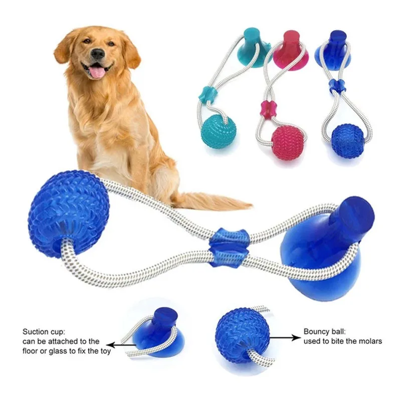 PetBud Gummiball mit Saugnapf многофункциональная молярная укуса для домашних животных резиновая игрушка для собак Жевательные Шарики для чистки зубов безопасная эластичность TPR мягкая