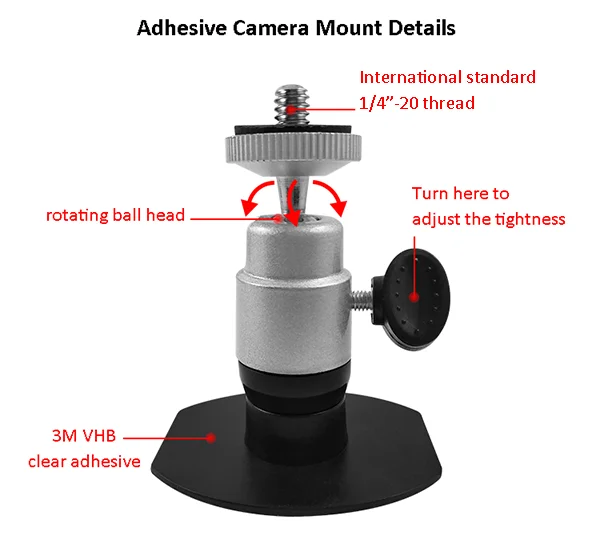 Автомобильный держатель Metail для камеры 1/4 дюйма с винтом 3 м|holder for car|mount holderholder |
