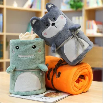

80*100cm Factory direct sale children's flannel blanket cartoon small folding nap blanket coral fleece Christmas gifts blanket