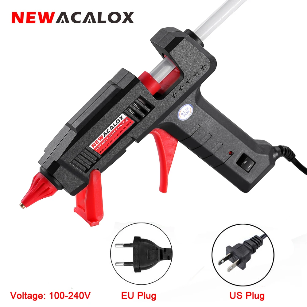 NEWACALOX 60-100 вт DIY термоклеевой пистолет EU/US промышленный Gluegun с 10 шт. 11 мм клеевые палочки для ремесло и творчество проекты домашний ремонт