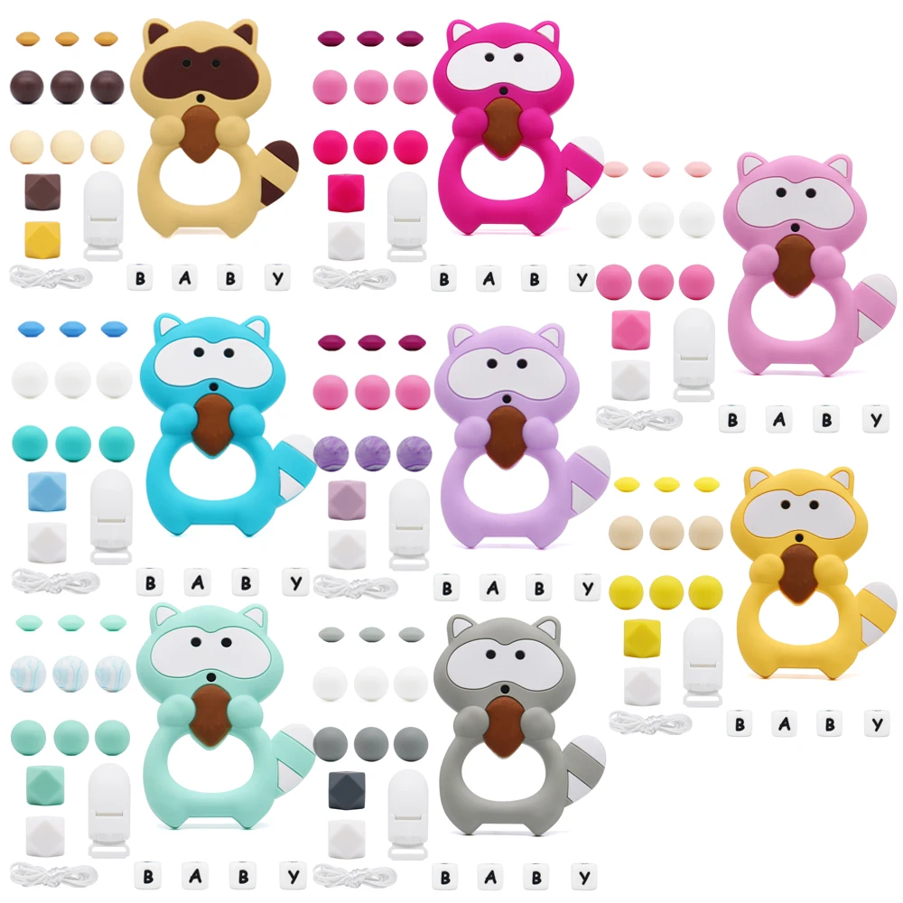 

More Colorful Squirrel Shape Pacifier Clips For Teether Teething For Handmade DIY Silicone Teether Holder Personalised Baby Name