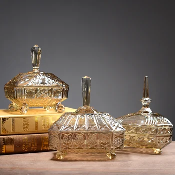 

Crystal Glass Candy Storage Jar, Dried Fruit Box, Home Accessories, Coffee Table, Table Setting Glass Box
