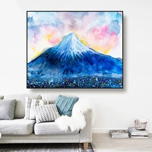 Canvas Art Oil Painting Fuji Mountain Art Poster Picture Wall Decor Modern Home Decoration Gift For Living room Office Bedroom