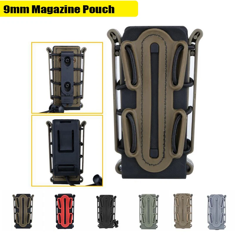Tactical Fast Magazine Pouch for M4 5.56/7.62/9mm Mag Box Quick Release Soft Shell Mag TPR Holster Case Hunting Paintball Gear