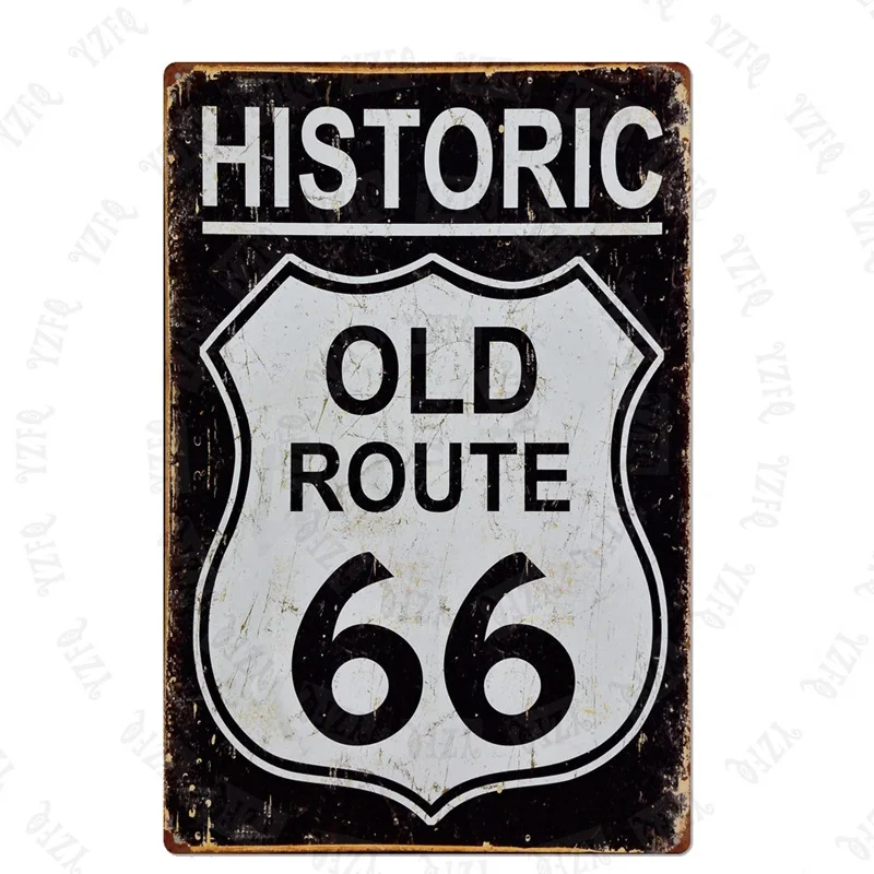 Route 66 автомобильные металлические знаки потертый шик табличка металлическая винтажная настенная музыкальная Бар Гараж домашний арт мотоцикл Ремесло Декор 30X20 см XP-78A