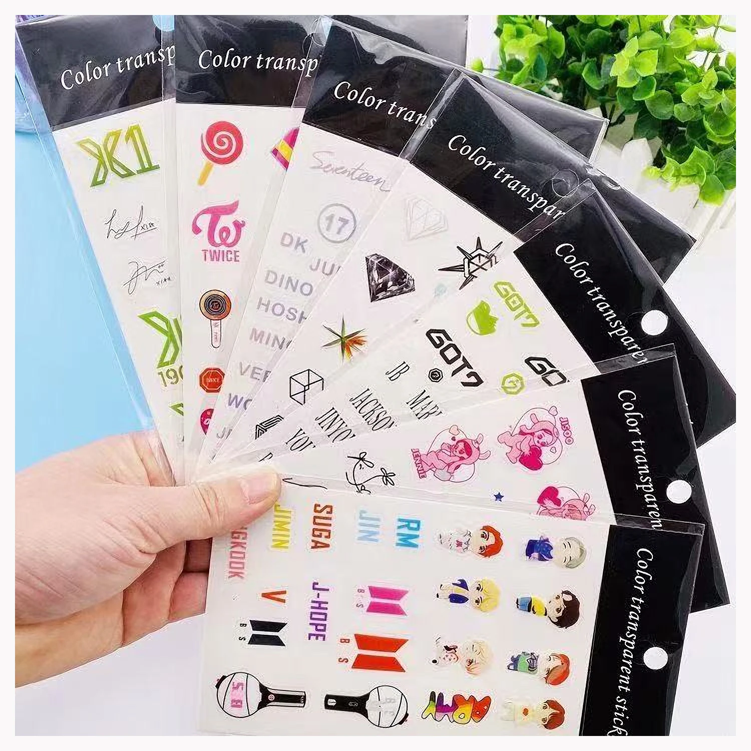 Kpop Bangtan Boys Transparent Stickers Aesthetic Exo Twice Seventeen Bp Got7 Stickers For Laptop Phone Case Notebooks Stationery Assorted Stickers Aliexpress