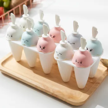 

Household Ice Mold Ice-Cream Mould Food Grade Cartoon Cute Ice Cream Mold popsicle sticks Ice Sucker Mold kitchen accessories