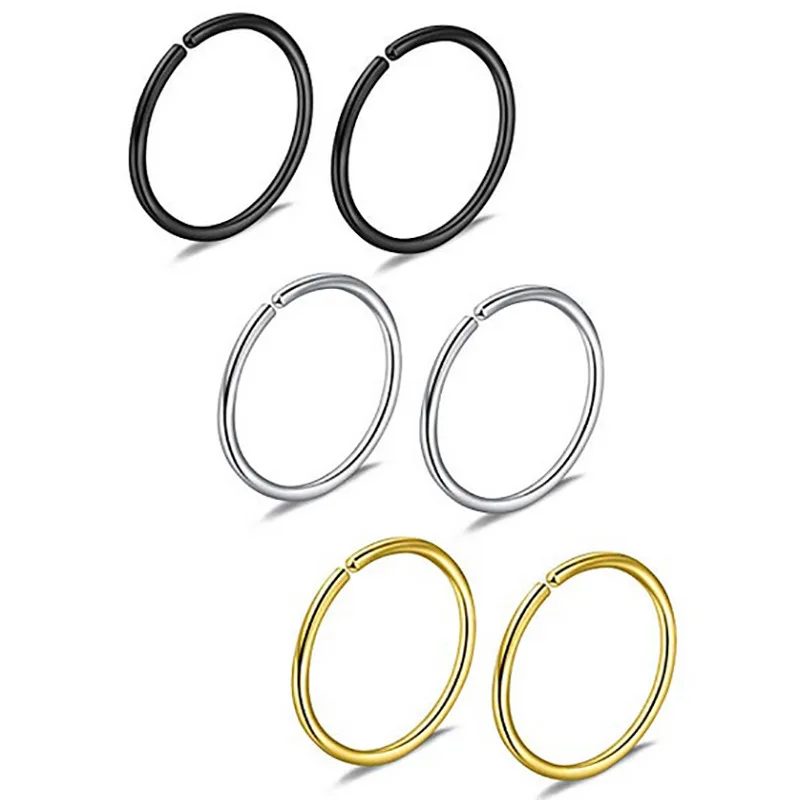 10 Pz/Lotto Le Ultime Tendenze Amazon Cross-Border Rotonda Di Vendita Anello Al Naso Naso Piercing