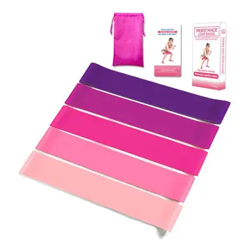 

5pcs Resistance Loop Bands Durable and Soft Exercise Bands Set with Carrying Bag for Yoga Home Fitness Work Out