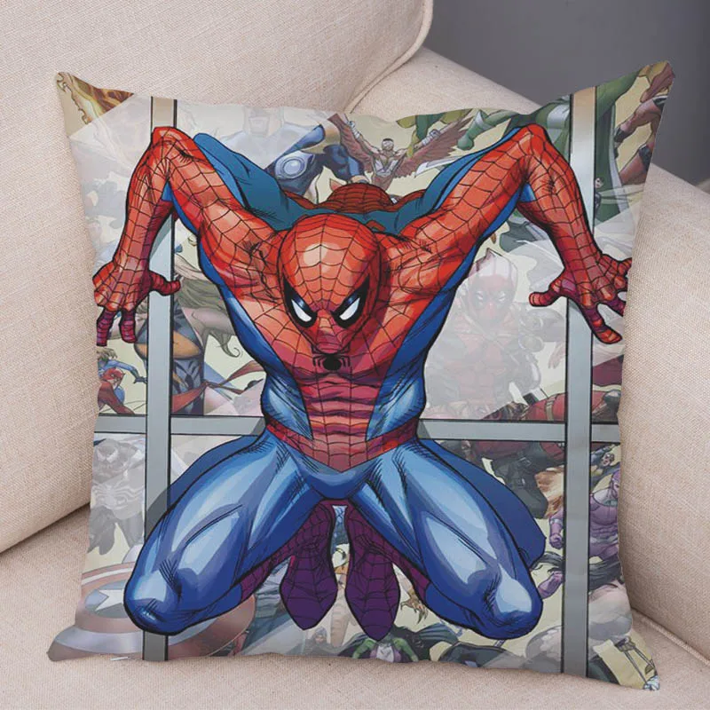 17 Чехол для подушки с героями мультфильма Marvel, Мстители, Человек-паук, американский аниме, Человек-паук, наволочка для дивана, декоративная наволочка, чехол - Цвет: 17
