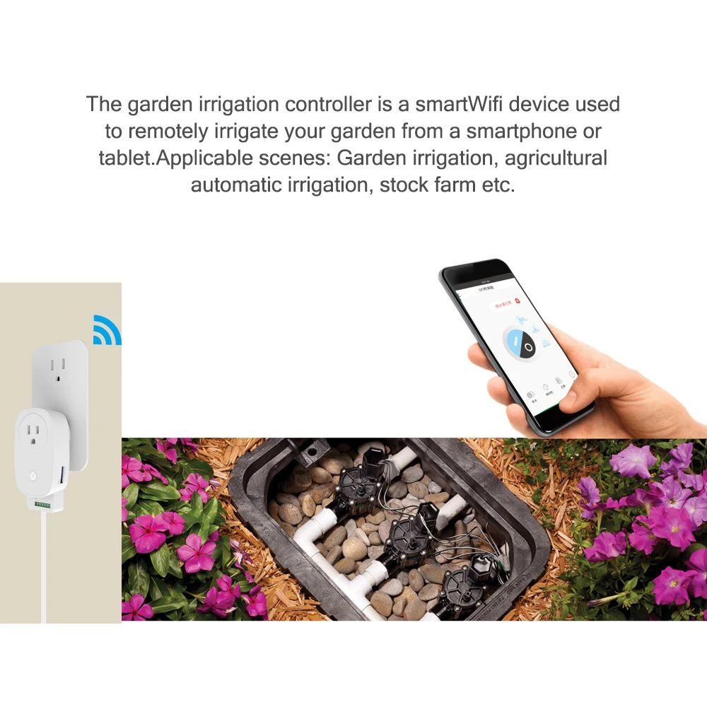 Wifi интеллектуальная система орошения сада SmartControl контроллер автоматического полива орошения приложение пульт дистанционного управления заглушка синхронизации