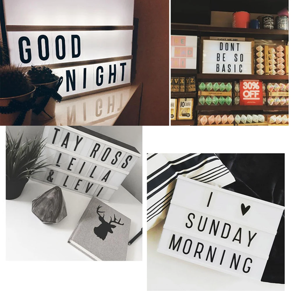  A4 A5 A6 Size USB AA Battery LED Combination Night light Box DIY Letters Symbol Cards Decoration La - 4000242712197