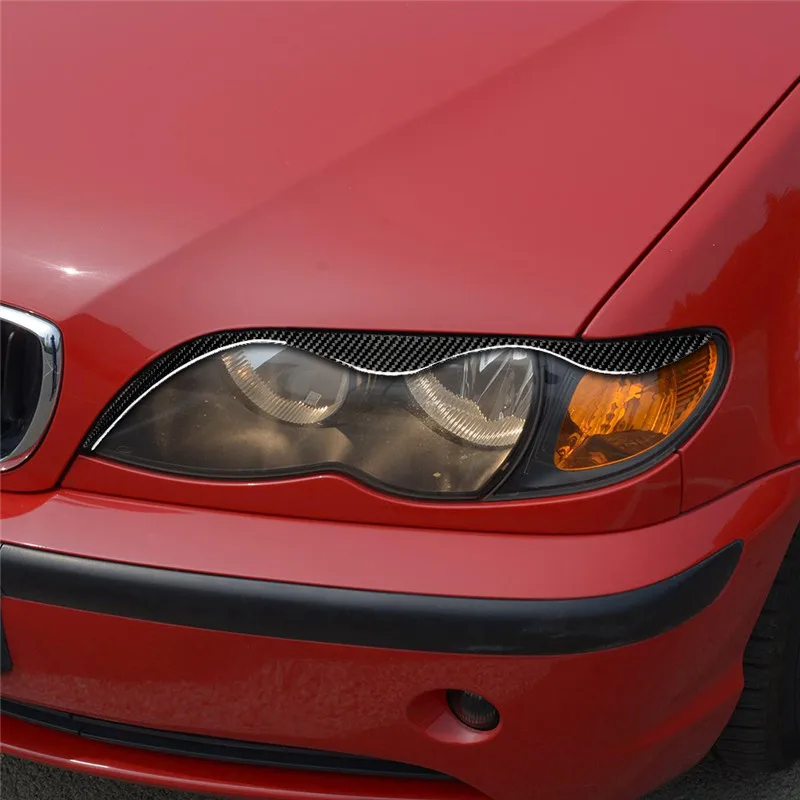 Подходит для BMW E46 323i 328i 330i 325i 1999-2004 автомобильные аксессуары углеродное волокно передняя фара брови веко Автомобильная Наклейка 3D
