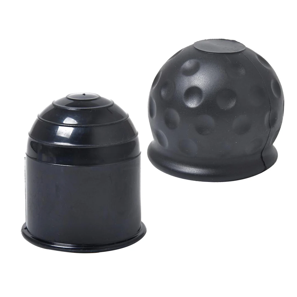 2 Pcs 50mm Protective Cap Towbar Car Ball Head Cap Cover - Black